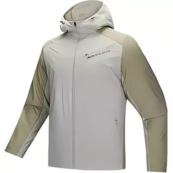 Спортивная теплая куртка с капюшоном серии Anta Training для мужчин, куртка грибного цвета, однотонная хаки 952447604-2 L