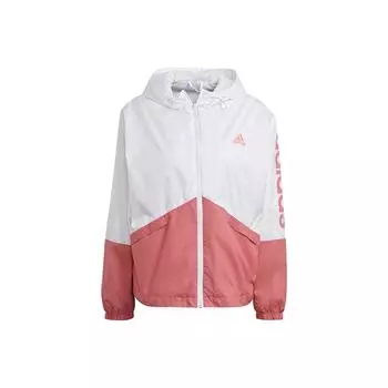 Спортивная тканая куртка с капюшоном Adidas Logo Print, женские куртки белого и розового цветов GM5623 M