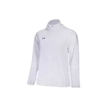 Спортивная тканая куртка с капюшоном и принтом логотипа Under Armour на молнии, женские куртки белого цвета 22500411-100 S