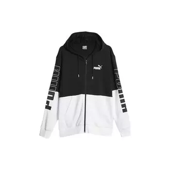 Спортивная тканая куртка с капюшоном и принтом логотипа Puma Color Block, мужская куртка, черная 679606-01 L