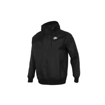 Спортивная тканая куртка с капюшоном с вышитым логотипом Nike, мужская верхняя одежда, черная DM7924-010 XXL