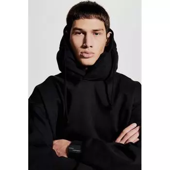 Спортивная толстовка с капюшоном HM Inflatable Collar черного цвета XS