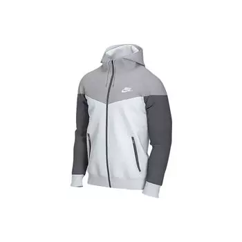 Спортивная толстовка с капюшоном и логотипом Nike Colorblock, мужская верхняя одежда, серая AT5271-102 S