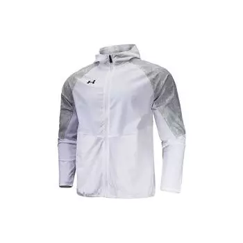 Спортивная трикотажная куртка с капюшоном Under Armour Printed Logo, мужские куртки белого цвета 22500403-100 M
