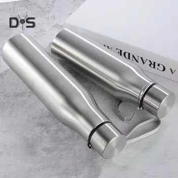 Спортивная Велоспорт Бутылка Для Воды Из Нержавеющей Стали Питьевая Чашка 750ml