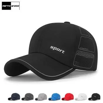Спортивная женская бейсболка NORTHWOOD с сеткой, дышащая мужская летняя шляпа Snapback, солнцезащитные шляпы 56-60 cm красный