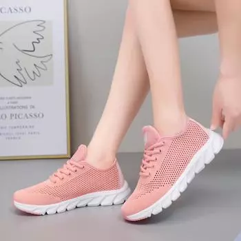 Спортивная женская обувь 2024 года, новая легкая и дышащая толстая подошва, нескользящая, универсальная, повседневная, вулканизированная обувь Zapatos De Mujer 36 белый