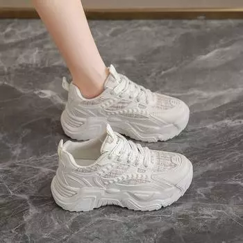 Спортивная женская обувь, спортивная обувь на высокой платформе, сетчатые дышащие туфли для женщин, стильные предложения, качество, мода 2010 года 39 35