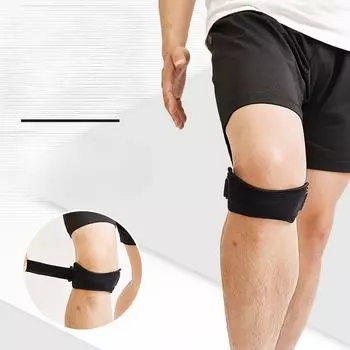 Спортивное оборудование, такое как коленный бандаж, коленный бандаж, компрессионный бандаж, бандаж сухожилия надколенника, баскетбольный браслет, уличный велосипед и т. д. one-size-fits-all чёрный