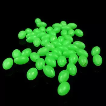 Спортивные аксессуары MUQZI, 100 шт., овальные светящиеся в темноте бусины для снастей, приманка для морской рыбалки, плавающие снасти