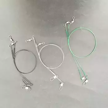 Спортивные аксессуары MUQZI, 20 шт., 15/20/25 см, стальной поводок с защитой от прикуса и поворотным штифтом, аксессуары для рыбы 20cm чёрный