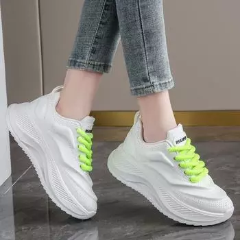 Спортивные белые туфли Comemore с толстой подошвой для женщин, весна 2024 г., новые мягкие противоскользящие дышащие повседневные кроссовки для бега 35 белый