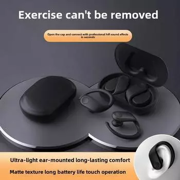 Спортивные беспроводные наушники Bluetooth с шумоподавлением Enc с длительным сроком службы, водонепроницаемые, для длительного ношения без повреждения ушей чёрный