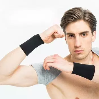 Спортивные браслеты, браслеты для баскетбола, бадминтона, фитнеса, впитывающие пот, браслеты для тяжелой атлетики под давлением чёрный