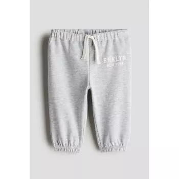 Спортивные брюки HM Sweat Jogger светло-серого меланжевого цвета BRKLYN