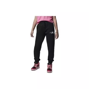 Спортивные брюки Jordan Solid Color Logo Print Cuffed Kids, черные FD9268-010 S