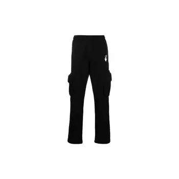 Спортивные брюки-карго Off-White Marker, черные/фуксия, мужские брюки OMCH036R21FLE0021032