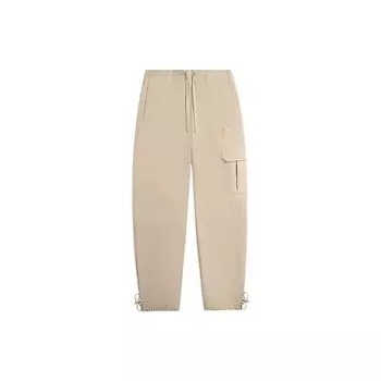 Спортивные брюки Li Ning Badfive Series из флиса с манжетами и завязками, однотонные, мужские, светло-коричневые, AYKSA65-1 M