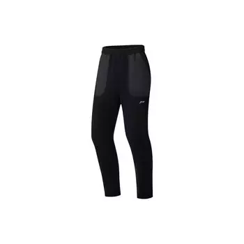 Спортивные брюки Li Ning Running Series с однотонным принтом логотипа и эластичными манжетами, мужские низы, черные AYKSA29-1 M