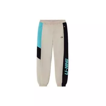 Спортивные брюки Li Ning Side Color Block с манжетами, мужские, овсяно-серые, AYKS033-1 L