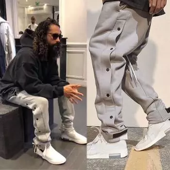 Спортивные брюки осенние цвета, прямые спортивные брюки для бега на открытом воздухе, мужские брюки для фитнеса