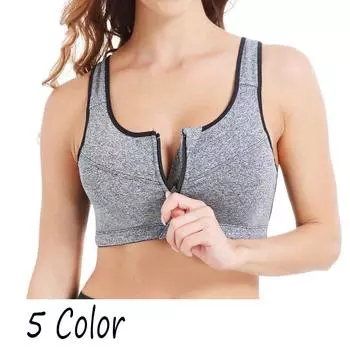 Спортивные бюстгальтеры, женский жилет на молнии с эффектом пуш-ап, нижнее белье, противоударные дышащие топы для тренажерного зала, фитнеса, бега, йоги, спортивные топы L чёрный