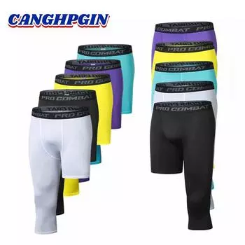 Спортивные быстросохнущие брюки длиной 57 для мужчин, леггинсы с одной штаниной, леггинсы для баскетбольных тренировок, брюки для бега и фитнеса S