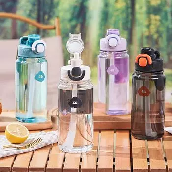 Спортивные чашки для питья для мужчин и женщин, студентов, портативные простые летние бутылки с питьевой водой для детей, пластиковые стаканчики для непосредственного питья. 800ml