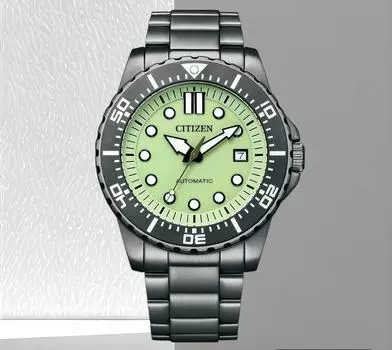 Спортивные часы Citizen Automatic с зеленым циферблатом из нержавеющей стали NJ0177-84X