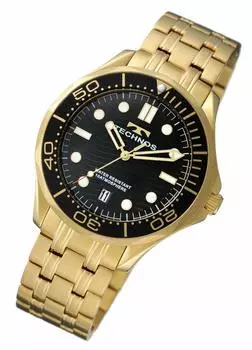 Спортивные часы TECHNOS Grandmaster, черные T9A25GB [TECHNOS], золото/циферблат