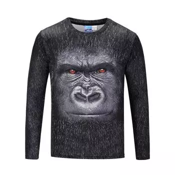 Спортивные футболки мужские осенние футболки мужские уличные футболки с 3D-принтом модные весенние топы с круглым вырезом и длинным рукавом S
