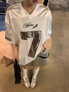 Спортивные футболки Y2k большого размера с принтом в стиле хип-хоп, с короткими рукавами, серебристые, быстросохнущие, повседневные баскетбольные футболки S