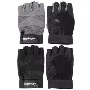 Спортивные и фитнес-защитные от пота противоскользящие дышащие перчатки для езды на велосипеде с половиной пальца # H1 XL чёрный