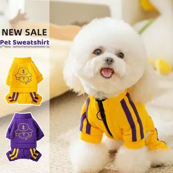 Спортивные комбинезоны для собак, модные толстовки с капюшоном для собак, пальто, теплая мягкая одежда для щенков, милые комбинезоны с принтом для кошек, толстовки для домашних животных, зимняя одежда для собак XS