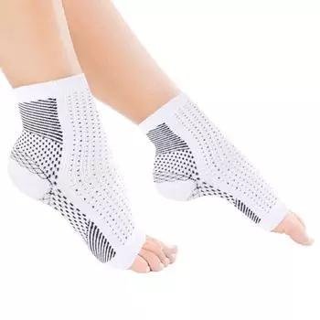 Спортивные компрессионные носки для голеностопа S/M черный белый