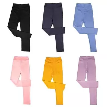 Спортивные леггинсы для девочек от 4 до 10 лет, однотонные эластичные штаны для йоги 120