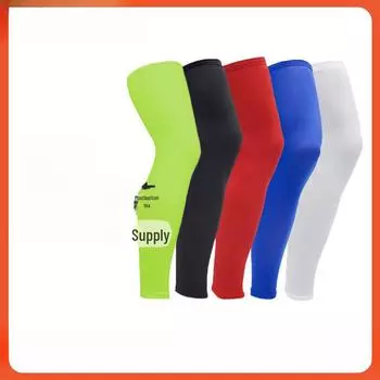 Спортивные леггинсы и наколенники из дышащей лайкры с солнцезащитным эффектом для баскетбола, альпинизма, велоспорта и бега S чёрный