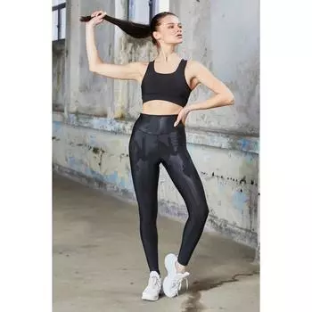 Спортивные леггинсы с камуфляжным эффектом под кожу и экстра высокой талией