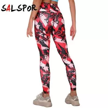 Спортивные леггинсы с принтом, женские леггинсы для фитнеса, тренировок в тренажерном зале, спортивная одежда для поднятия бедер