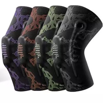 Спортивные наколенники, баскетбольные наколенники, накладки для ног для бега, защита от глубоких приседаний, мужское и женское снаряжение, менисковые нейлоновые наколенники S чёрный