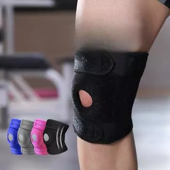 Спортивные наколенники для альпинизма на открытом воздухе, противоскользящие наколенники для верховой езды, фитнеса, четыре пружины, защитное снаряжение для бега серый