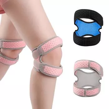 Спортивные наколенники, стабилизатор коленной чашечки, регулируемый противоскользящий способ облегчения боли в колене, эластичный наколенник для фитнеса, йоги, бега в тренажерном зале розовый