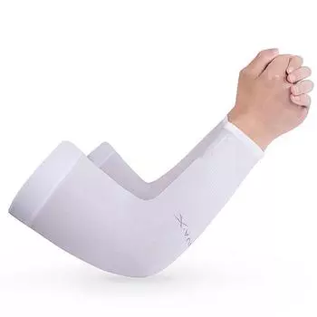 Спортивные нарукавники из ледяного шелка для мужчин, защита от УФ-лучей, солнцезащитные, охлаждающие, летние нарукавники для велоспорта, активного отдыха, путешествий, бега, фитнеса белый
