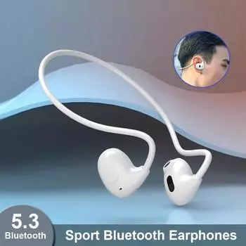 Спортивные наушники Bluetooth 5,3, беспроводные наушники, гарнитура с сенсорным управлением, Hi-Fi стерео наушники с микрофоном для Huawei Xiaomi белый