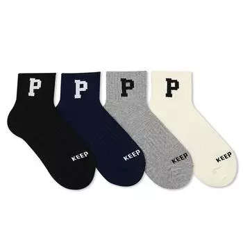 Спортивные носки корейского стиля с буквой P средней длины для мужчин и женщин 36-44 грязно-белый