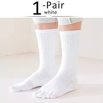 Спортивные носки с 5 пальцами для мужчин, длинные компрессионные, толстые однотонные, влагоотводящие, для фитнеса, марафона, хайкинга, активного отдыха, баскетбола, до колена, носки для пальцев EU39-44