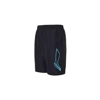 Спортивные повседневные шорты с большим логотипом бренда Li Ning, мужские шорты черного цвета AKSS467-2 S