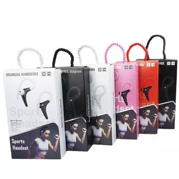 Спортивные проводные наушники-вкладыши с заушным креплением и управлением wheat round wire белый