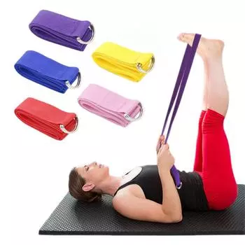 Спортивные ремни для йоги, прочные хлопковые ремни для упражнений, регулируемая D-образная пряжка, эластичный пояс для йоги, пилатеса, сопротивление, фитнес-браслет CHINA