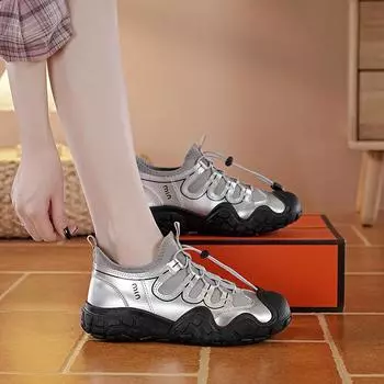Спортивные ретро-обувь для альпинизма, обувь для сноуборда, осенняя новая нишевая модель, низкая универсальная повседневная обувь 35 серебряный